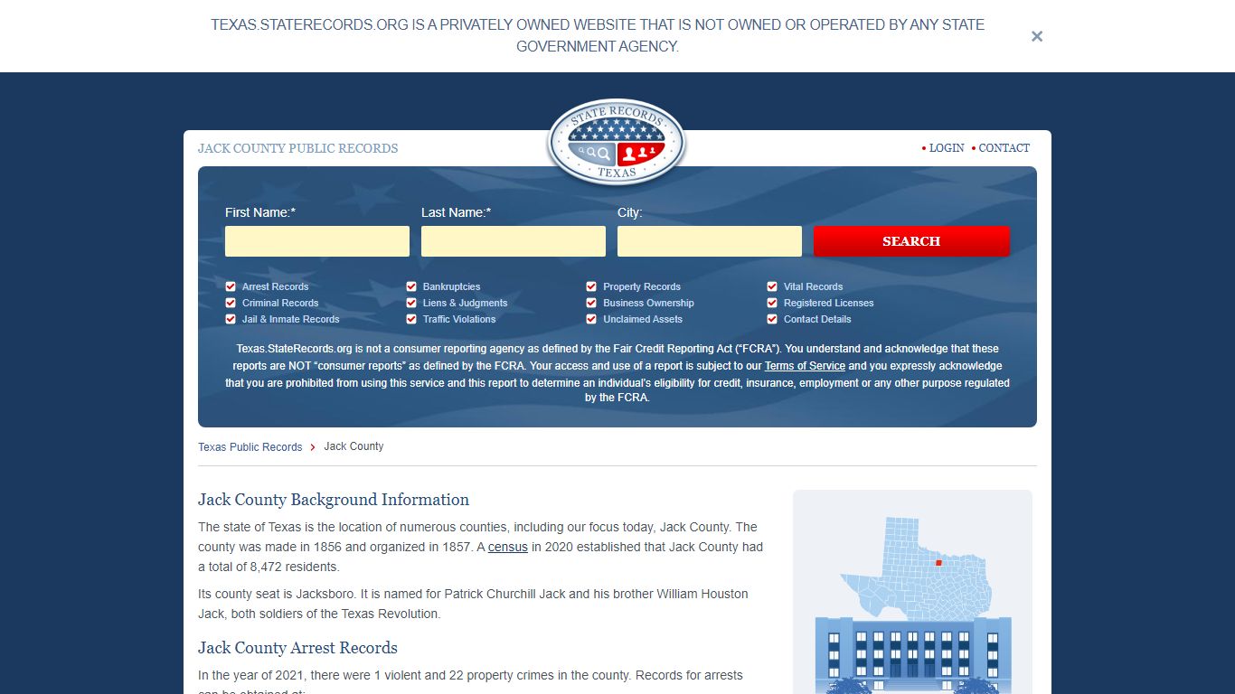 Jack County Arrest, Court, and Public Records | StateRecords.org